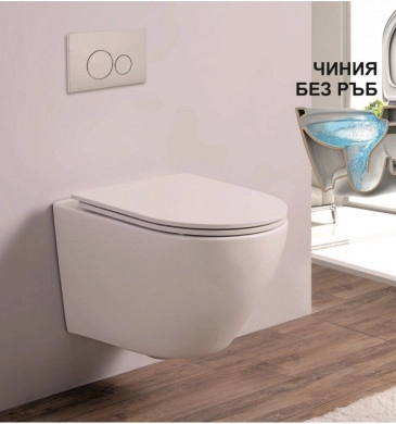 Стенна тоалетна чиния Интер ICC4937W бял мат