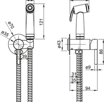Смесител за биде Be-Fresh хром FAYANS