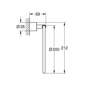 Ринг Atrio brushed hard graphite GROHE