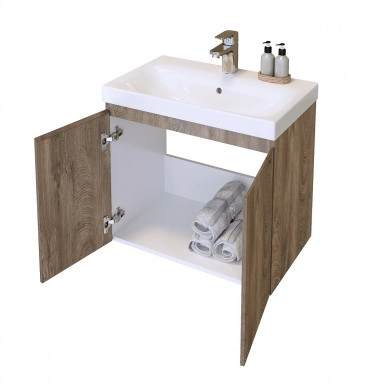 Шкаф за баня с мивка Денвър 60см дървесен цвят