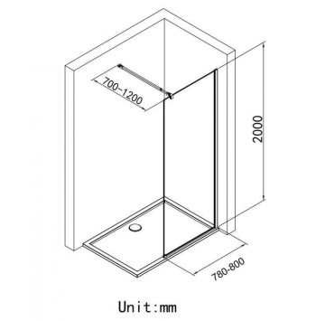 Параван Cristina 125TR-80см черен мат ИНТЕР КЕРАМИК