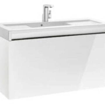 Шкаф за баня с мивка Stratum N 100см.бял гланц