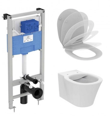 Промо стенна тоалента чиния Connect Air Rimless и Структура за вграждане ProSys