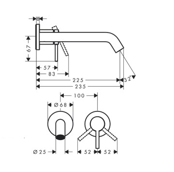 Смесител за мивка Tecturis S 110 бял мат. HANSGROHE