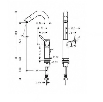 Смесител за мивка Talis 250 хром HANSGROHE