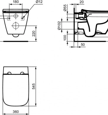 Промо стенна тоалента чиния I.Life B Rimless и Структура за вграждане ProSys