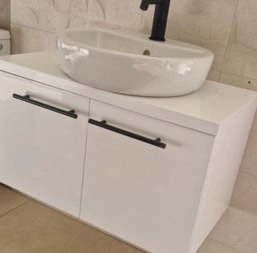 Шкаф за баня с мивка Монако 70см бял