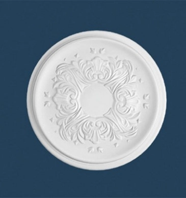 Декоративни Полистиролни Розетки с орнамент Ф43см. бяла R-12