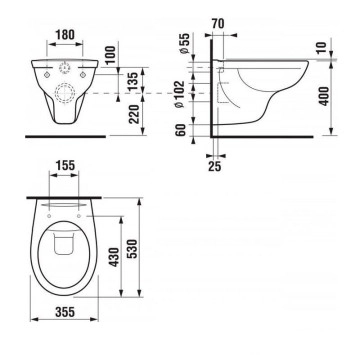 Стенна тоалетна чиния Adele и Структура за вграждане Active One