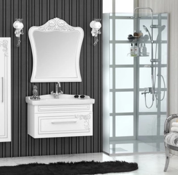 Комплект мебели за баня Terra Set White Silver 85см. бял/сребро