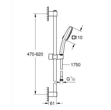 Душ комплект Tempesta Cube 110 хром GROHE