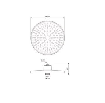 Душ глава Idealrain Alu+ хром IDEAL STANDARD