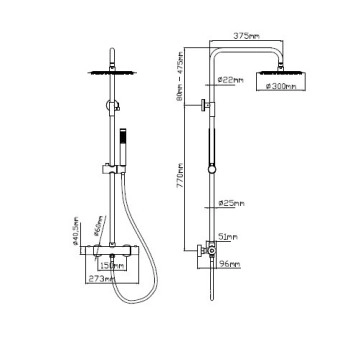 Душ колона Artemis Oro SC418M/1243 злато KARAG