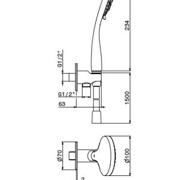 Душ слушалка злато сатен