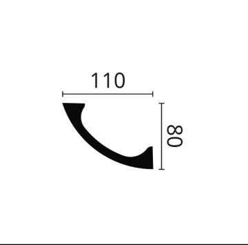 Декоративен корниз WALLSTYL WT3 11/h8см бял полистирен