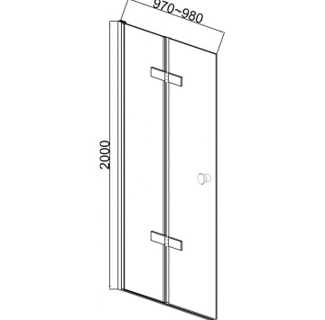 Параван WalkIn ICS114G/100Nano 98см. сив ИНТЕР КЕРАМИК