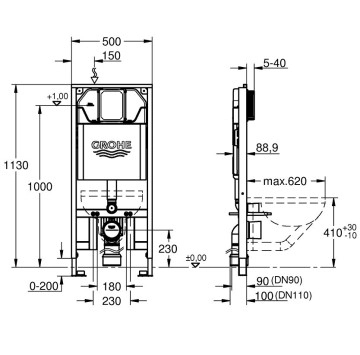 Структура за вграждане Rapid SL Slim GROHE