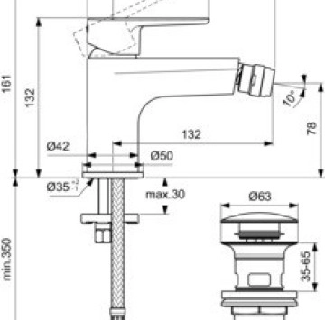 Смесител за биде Cerafine O розово злато IDEAL STANDARD