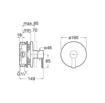 Смесител за вана/душ Targa злато мат ROCA