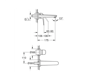 Смесител за мивка Euroeco M хром GROHE