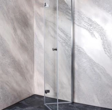 Стъклена врата сгъваема М1280FL 75-77/h195см хром