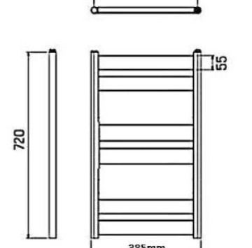 Лира за баня DP 38.5/h72см. черен мат