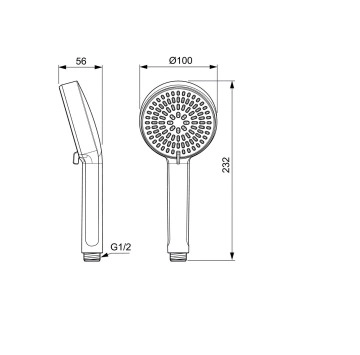 Душ слушалка Idealrain Alu+ хром IDEAL STANDARD