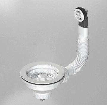 Сифон за кухненска мивка ф90мм. бял ФАТ