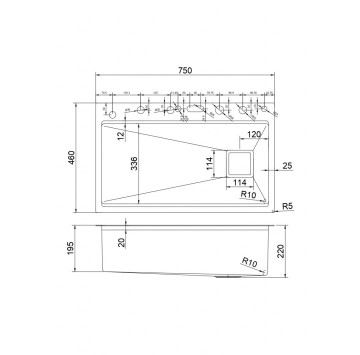 Кухненска мивка Интер 7547PVD Black черна и смесител ИНТЕР КЕРАМИК