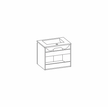 Шкаф за баня с мивка Етоша 55см бял ТРИАНО