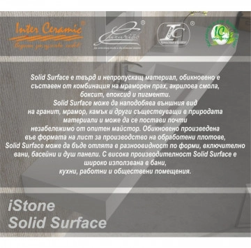 Мивка върху плот iStone Solid ICB5434 54.3см бяла