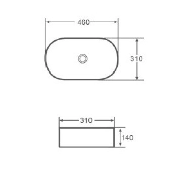 Мивка върху плот LY3281 46см бяла KARAG