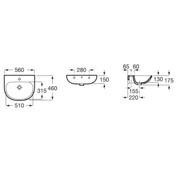 Мивка Victoria-N 56/46см бяла ROCA