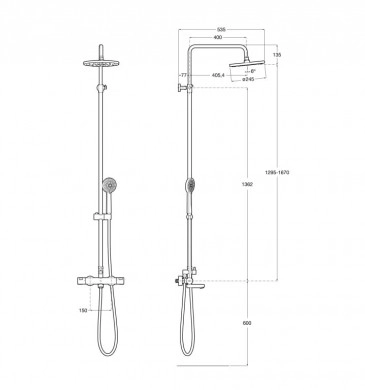 Термостатична душ колона Victoria Plus с аксесоари хром