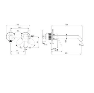 Смесител за мивка Cerafine Nuovo черен IDEAL STANDARD