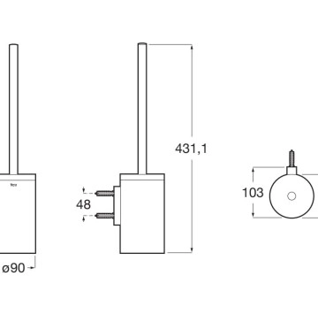 Четка за тоалетна Hotels черен мат ROCA
