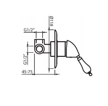 Смесител за вана Vara за вграждане бронз