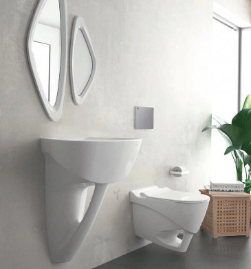 Стенна тоалетна чиния Organic Rimless бяла
