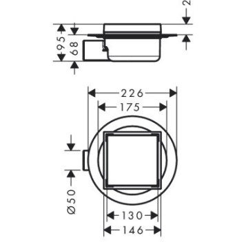 Подов сифон RainDrain Spot 15/15см. с решетка HANSGROHE