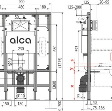 Структура за вграждане на тоалетна чиния AM101/1300H