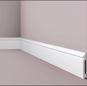 Декоративен корниз WALLSTYL-HOPS FL2 1.5/h12см бял полиуретан