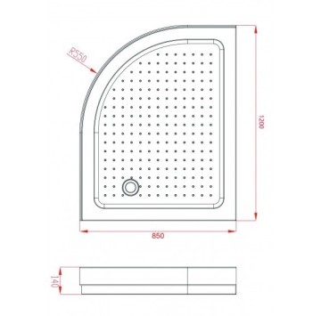 Душ корито ICS839-2L 120/85см Ляво бяло ИНТЕР КЕРАМИК