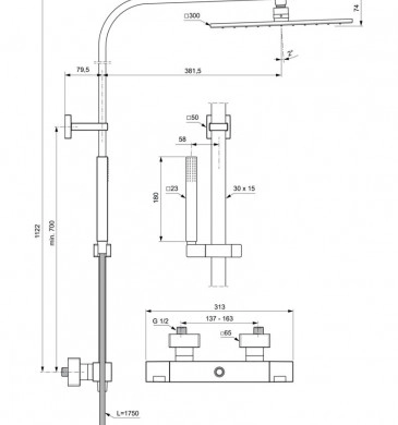 Термостатична душ колона Ceratherm C100 хром