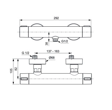 Смесител за душ Ceratherm Alu+ термостатичен розово злато IDEAL STANDARD