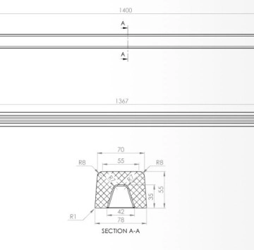 Праг от 100см. до 140см. прав граниксит Sity Grey ФАТ