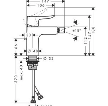 Смесител за биде Metris хром HANSGROHE