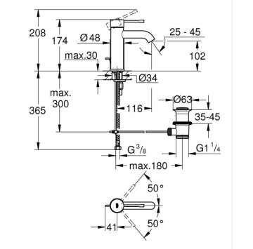 Смесител за мивка Essence S злато мат GROHE