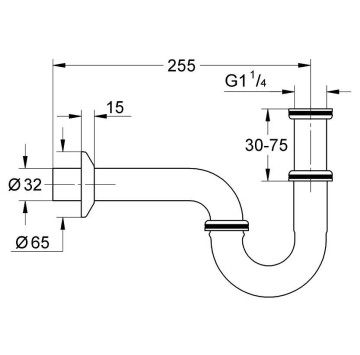 Сифон за мивка Grohe хром GROHE