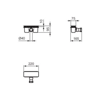 Сифон за корито Ultraflat new Ф40 черен IDEAL STANDARD