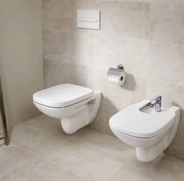 Стенна тоалетна чиния Debba Square Rimless бяла и структура за вграждане Active